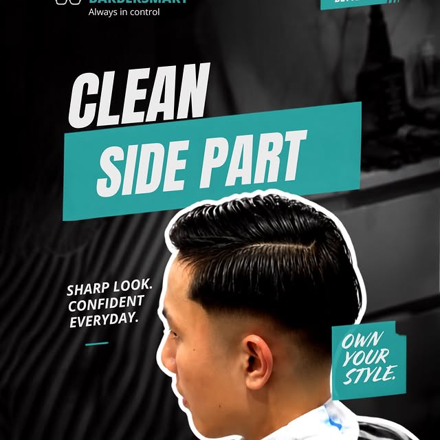 Clean side part — sharp look, confident everyday